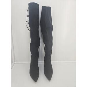 Alyssandra Black Over the Knee Boots Women’s Size 8 Heeled Pointed Toe